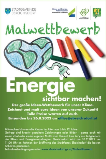 August 2022: Malwettbewerb &quot;ENERGIE SICHTBAR MACHEN&quot; für unser Klima in Ebreichsdorf, Tattendorf und Seibersdorf