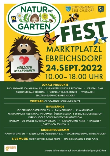 September 2022: Einladung zum „Natur im Garten“-Fest in Ebreichsdorf